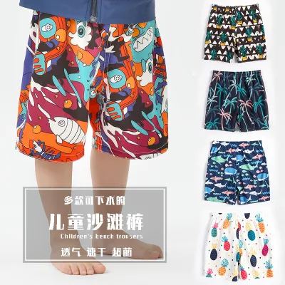 Wholesale Carton Print Baby Boys Swimming Trunks Summer Girl′s Beach Shorts Kids Swimwear Beach Pants